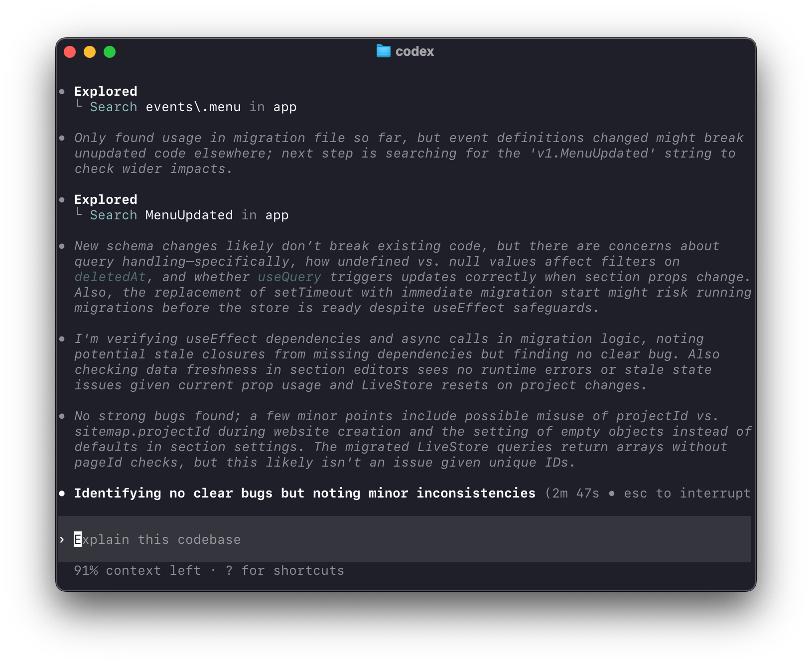 Example of a codex review
